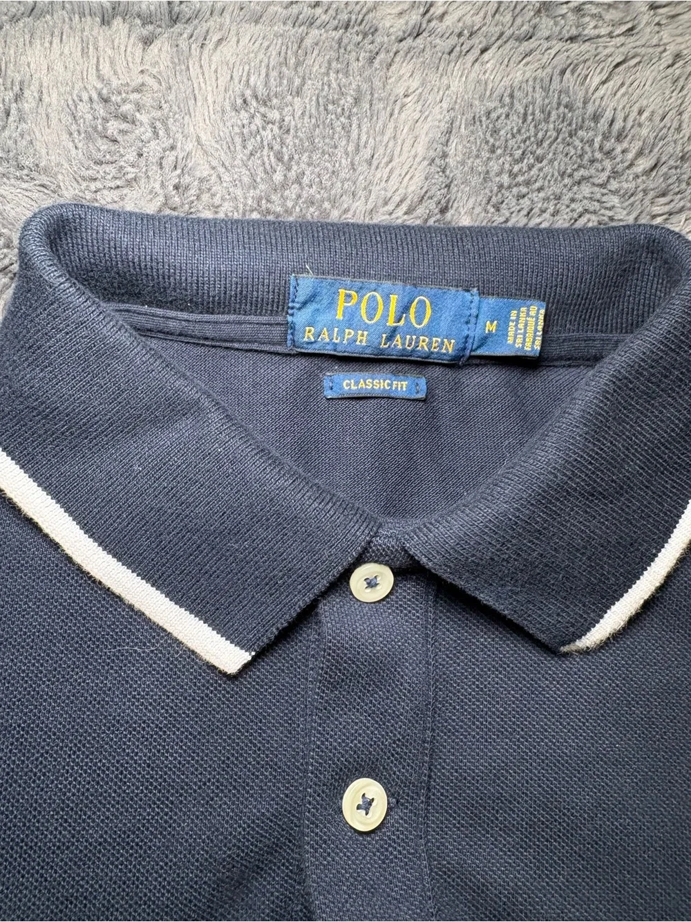Polo Ralph Lauren Navy Men's Med Large Horse W/ American Flag Short Sleeve